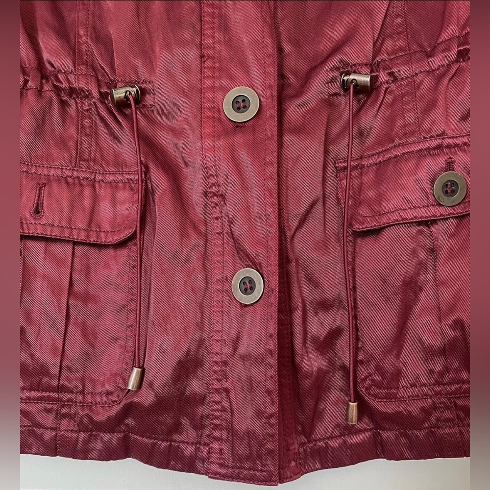 Ruby Rd Metallic Nwot Cranberry Red Button Front … - image 5